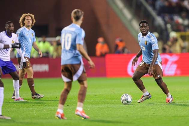 Belgium v France - UEFA Nations League 14 10 2024 BRUSSELS, BELGIUM - OCTOBER 14 : Mangala Orel midfielder of Belgium in action during the UEFA Nations League tournament League A Phase Group A2 match between Belgium and France on October 14, 2024 in Brussels, Belgium, 14 10 2024 Brussels Belgium  Copyright: xTomasxSiskx
