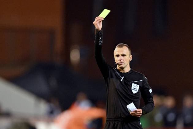 BRUSSELS - Referee Irfan Peljto during the UEFA Nations League match between Belgium and France at the King Baudouin Stadium on Oct. 14, 2024 in Brussels, Belgium. ANP Hollandse Hoogte UEFA Nations League 2024 25 League A Group A2 2024 25 xVIxANPxSportx xGerritxvanxKeulenxIVx 510905452 originalFilename: 510905452.jpg
