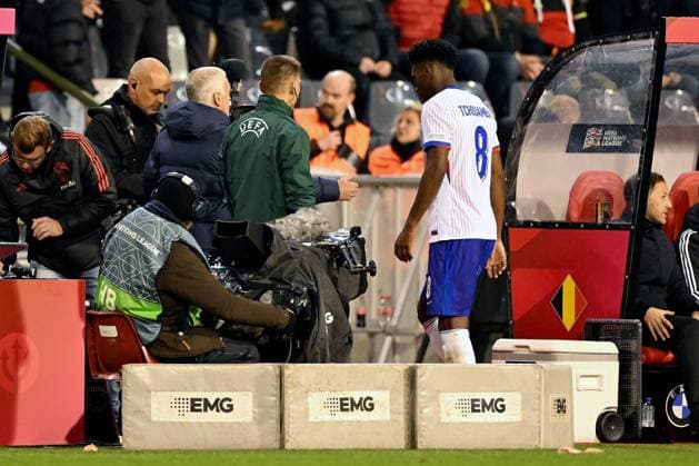 BRUSSELS - Aurelien Tchouameni of France walks off the pitch during the UEFA Nations League match between Belgium and France at the King Baudouin Stadium on Oct. 14, 2024 in Brussels, Belgium. ANP Hollandse Hoogte UEFA Nations League 2024 25 League A Group A2 2024 25 xVIxANPxSportx xGerritxvanxKeulenxIVx 510907534 originalFilename: 510907534.jpg