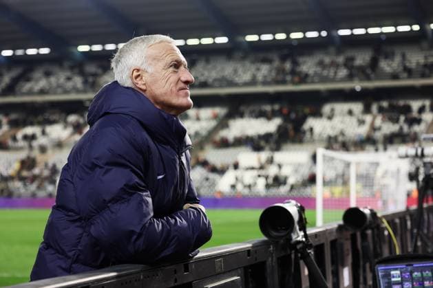 France s head coach Didier Deschamps pictured after a soccer game between Belgian national soccer team Red Devils and France, match 4 (out of 6) in the League A Group 2 of the UEFA Nations League 2025 competition, Monday 14 October 2024 in Brussels. BRUNOxFAHY  x102541904x