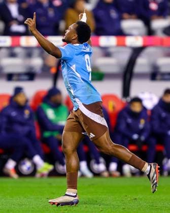 Belgium v France - UEFA Nations League 14 10 2024 BRUSSELS, BELGIUM - OCTOBER 14 : Openda Lois forward of Belgium celebrates after scoring a goal to make it 1-1 during the UEFA Nations League tournament League A Phase Group A2 match between Belgium and France on October 14, 2024 in Brussels, Belgium, 14 10 2024  Copyright: xTomasxSiskx