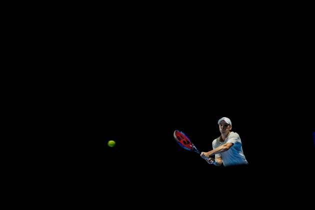 Alexey Vatutin pictured in action during a tennis match in the round of 32 of the singles competition at the ATP, Tennis Herren European Open Tennis tournament in Antwerp, Tuesday 15 October 2024. JASPERxJACOBS  x102615118x