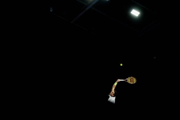 Spanish Roberto Bautista-Agut pictured in action during a tennis match in the round of 32 of the singles competition at the ATP, Tennis Herren European Open Tennis tournament in Antwerp, Tuesday 15 October 2024. JASPERxJACOBS  x102615613x