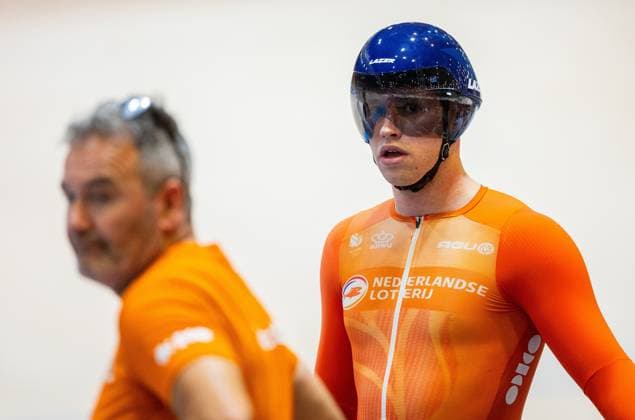 BALLERUP - Harrie Lavreysen during a training session prior to the World Track cycling, Rad, Radsport, Bahnrad, Bahn Championships at the Ballerup Super Arena. ANP IRIS VAN DEN BROEK xVIxANPxSportx xxANPxIVx 510952767 originalFilename: 510952767.jpg