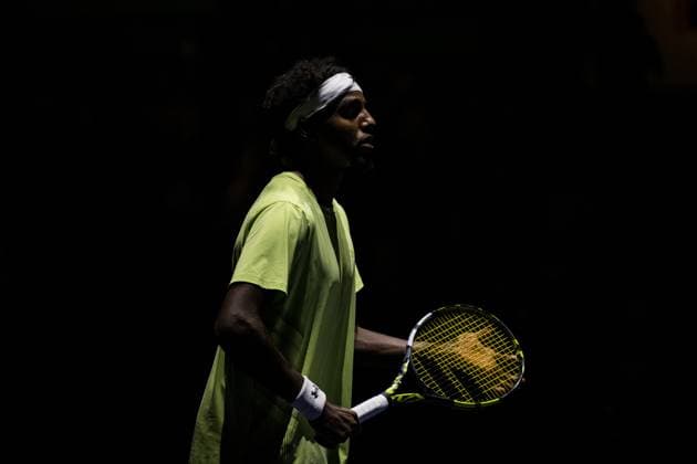 241015 Elias Ymer of Sweden ahead of a men s singles tennis match against Nicolas Jarry of Chile during day 4 of the ATP, Tennis Herren 250 Nordic Open on October 15, 2024 in Stockholm. Photo: Emma Wallskog BILDBYRAN COP 320 EW0443 tennis atp 250 nordic open day 4 bbeng Copyright: EMMAxWALLSKOG BB241015EW001