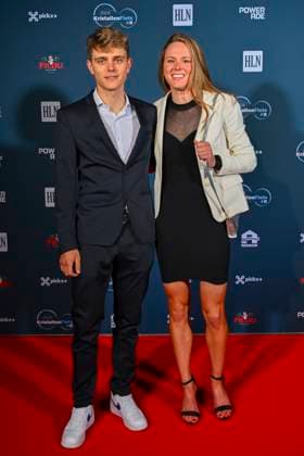 Kristallen Fiets 2024 KRUISEM, BELGIUM - OCTOBER 15 : De Wilde Julie And Gilles De Wilde pictured during the Kristallen Fiets award show. The award is a trophy that rewards the best male and female Belgian cyclist of the year. It is an initiative of the Flemish newspaper Het Laatste Nieuws. At NOA Outdoor Living on October 15, 2024 in Kruisem, Belgium, 15 10 2024 Kruisem Belgium  Copyright: xVincentxKalutx
