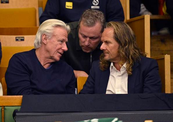 STOCKHOLM, SVERIGE 20241015 Björn Borg och Jan-Ove Waldner ( J-O Waldner ) ser pa när Leo Borg möter Alexander Müller, Frankrike i Nordic Open i Kungliga Tennishallen. STOCKHOLM SVERIGE x10060x *** STOCKHOLM, SWEDEN 20241015 Björn Borg and Jan Ove Waldner J O Waldner looks on as Leo Borg meets Alexander Müller, France in the Nordic Open at the Royal Tennis Hall STOCKHOLM SWEDEN x10060x  Copyright: xHenrikxMontgomery TTx NORDIC OPEN TENNIS 2024