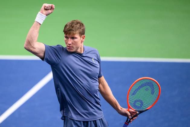 241016 AndrÃ Göransson of Sweden celebrates as he competes in a men s doubles tennis match during day 5 of the ATP, Tennis Herren 250 Nordic Open on October 16, 2024 in Stockholm. Photo: Jesper Zerman BILDBYRAN kod JZ SD0014 tennis atp 250 nordic open day 5 bbeng jubel Copyright: JESPERxZERMAN BB241016JZ001