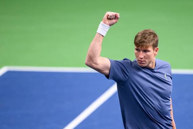 241016 AndrÃ Göransson of Sweden celebrates as he competes in a men s doubles tennis match during day 5 of the ATP, Tennis Herren 250 Nordic Open on October 16, 2024 in Stockholm. Photo: Jesper Zerman BILDBYRAN kod JZ SD0014 tennis atp 250 nordic open day 5 bbeng jubel Copyright: JESPERxZERMAN BB241016JZ002