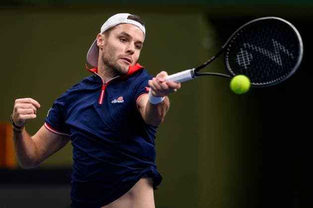 241016 Sem Verbeek of Netherlands competes in a men s doubles tennis match during day 5 of the ATP, Tennis Herren 250 Nordic Open on October 16, 2024 in Stockholm. Photo: Jesper Zerman BILDBYRAN kod JZ SD0014 tennis atp 250 nordic open day 5 bbeng Copyright: JESPERxZERMAN BB241016JZ005