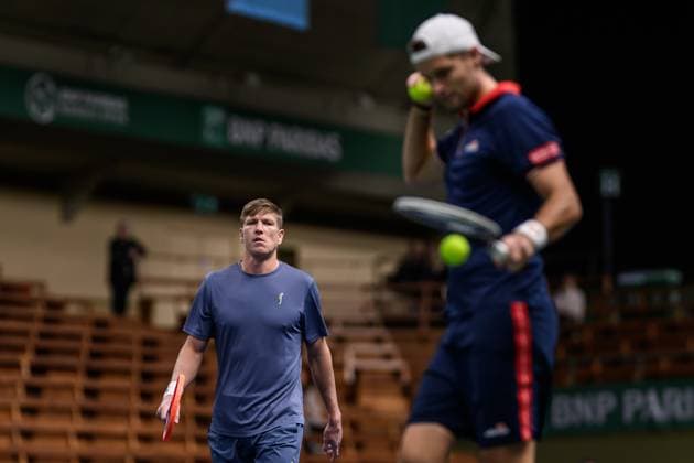 241016 AndrÃ Göransson of Sweden and Sem Verbeek of Netherlands compete in a men s doubles tennis match during day 5 of the ATP, Tennis Herren 250 Nordic Open on October 16, 2024 in Stockholm. Photo: Jesper Zerman BILDBYRAN kod JZ SD0014 tennis atp 250 nordic open day 5 bbeng Copyright: JESPERxZERMAN BB241016JZ007