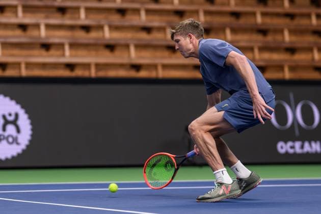 241016 AndrÃ Göransson of Sweden competes in a men s doubles tennis match during day 5 of the ATP, Tennis Herren 250 Nordic Open on October 16, 2024 in Stockholm. Photo: Jesper Zerman BILDBYRAN kod JZ SD0014 tennis atp 250 nordic open day 5 bbeng Copyright: JESPERxZERMAN BB241016JZ013