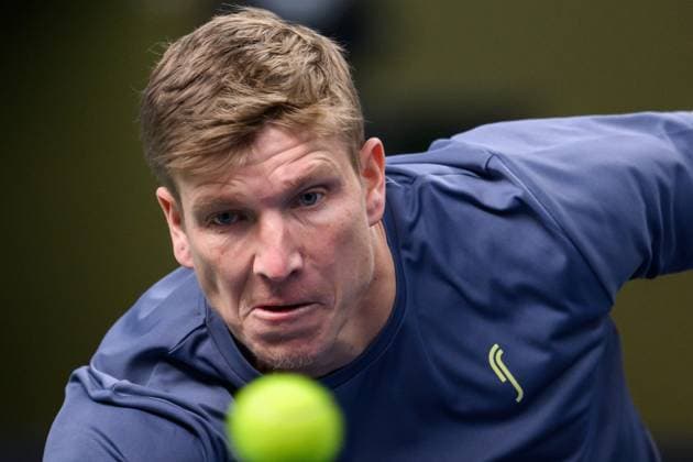241016AndrÃ Göransson of Sweden competes in a men s doubles tennis match during day 5 of the ATP, Tennis Herren 250 Nordic Open on October 16, 2024 in Stockholm. Photo: Jesper Zerman BILDBYRAN kod JZ SD0014 tennis atp 250 nordic open day 5 bbeng Copyright: JESPERxZERMAN BB241016JZ017
