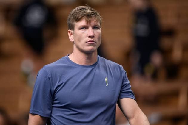 241016 AndrÃ Göransson of Sweden competes in a men s doubles tennis match during day 5 of the ATP, Tennis Herren 250 Nordic Open on October 16, 2024 in Stockholm. Photo: Jesper Zerman BILDBYRAN kod JZ SD0014 tennis atp 250 nordic open day 5 bbeng Copyright: JESPERxZERMAN BB241016JZ020