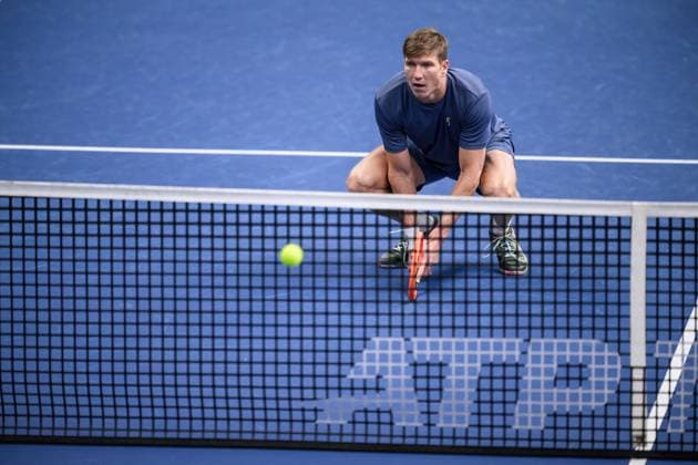 241016 AndrÃ Göransson of Sweden competes in a men s doubles tennis match during day 5 of the ATP, Tennis Herren 250 Nordic Open on October 16, 2024 in Stockholm. Photo: Jesper Zerman BILDBYRAN kod JZ SD0014 tennis atp 250 nordic open day 5 bbeng Copyright: JESPERxZERMAN BB241016JZ036