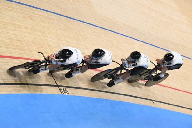 16-10-2024 World Championships Elite Track; Giornata 01; 2024, Germany; Boos, Benjamin; Gross, Felix; Jochum, Ben Felix; Kessler, Bruno; Velodromo Ballerup; 