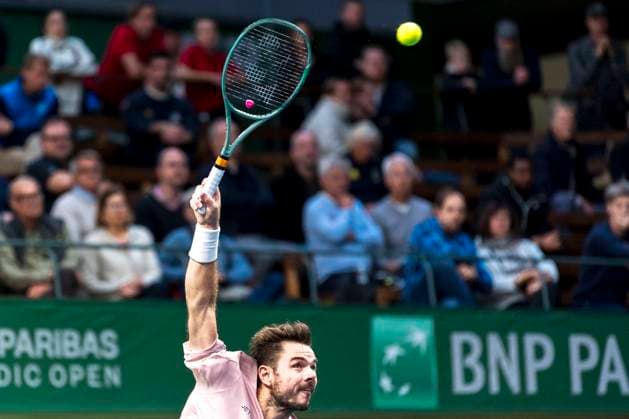241016 Stan Wawrinka of Switzerland competes in a men s singles tennis match during day 5 of the ATP, Tennis Herren 250 Nordic Open on October 16, 2024 in Stockholm. Photo: Sara Damne BILDBYRAN kod SD SD0014 tennis atp 250 nordic open day 5 bbeng Copyright: SARAxDAMNE BB241016SD009