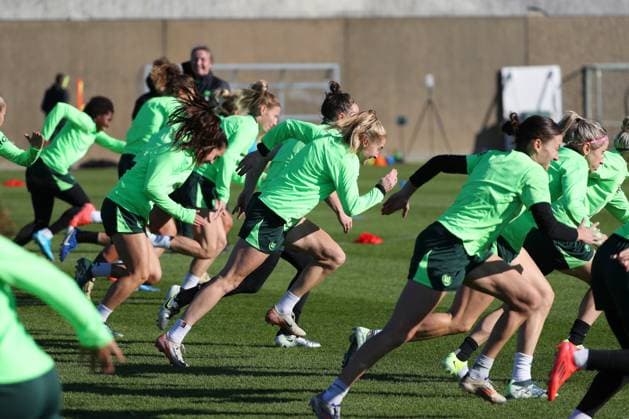 VfL vs. Olympique Lyon, CL Frauen, Vorberichte Wolfsburg, 16.10.2024, FUßBALL - VfL Wolfsburg vs. Olympique Lyon, Gruppenrunde Champions League Frauen, Saison 2024 25. VfL Wolfsburg Abschlusstraining. Wolfsburg