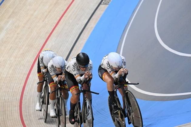 16-10-2024 World Championships Elite Women Track; Giornata 01; 2024, Spain; Albert Bosch, Ainara; Ferreres Navarro, Isabel; Garau Roca, Marina; Isasi Cristobal, Ziortza; Velodromo Ballerup; 