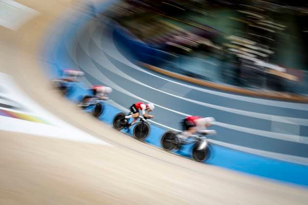 Fabienne Buri, Jasmin Liechti, Annika Liehner and Cybele Schneider from Switzerland during the women s qualification in the 4000 meter team pursuit at the World Championships in Track cycling, Rad, Radsport, Bahnrad, Bahn in Ballerup Super Arena in Denmark on Wednesday, October 16, 2024. , Ballerup Denmark Copyright: RitzauxScanpix MadsxClausxRasmussenx spdk20241016-161835-L