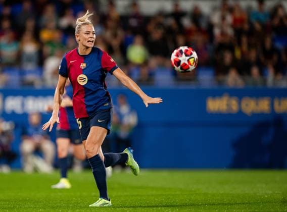 241016 Fridolina Rolfö of Barcelona during the Women s Champions League football match between Barcelona and Hammarby on October 16, 2024 in Barcelona. Photo: Johanna Säll BILDBYRAN kod JL JL0454 fotboll football soccer fotball uefa womens champions league barcelona hammarby dam bbeng Copyright: JOHANNAxSÄLL BB241016BB726