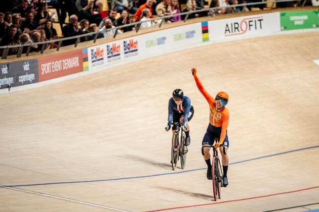 Lorena Weibes, Netherlands wins the women s scratch race at the World Championships in Track cycling, Rad, Radsport, Bahnrad, Bahn in Ballerup in Denmark on Wednesday, October 16, 2024. , Denmark Copyright: RitzauxScanpix MadsxClausxRasmussenx spdk20241016-212831-L