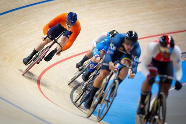 BALLERUP - Harrie Lavreysen during the first round of the Keirin on the second day of the World Track cycling, Rad, Radsport, Bahnrad, Bahn Championships at the Ballerup Super Arena. ANP IRIS VAN DEN BROEK xVIxANPxSportx xxANPxIVx 511074913 originalFilename: 511074913.jpg