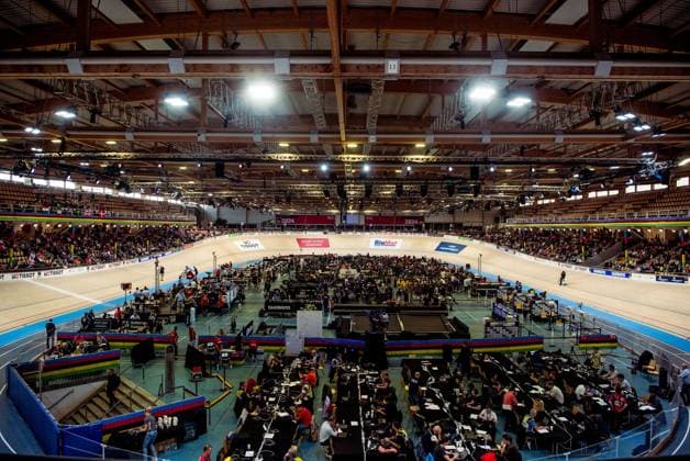 241017 Ballerup Super Arena during day 2 of the 2024 UCI Tissot Track cycling, Rad, Radsport, Bahnrad, Bahn World Championships on October 17, 2024 in Ballerup. Photo: Christian Örnberg BILDBYRAN COP 166 CO0480 cykling cycling sykling landslaget national team, Nationalteam 2 bbeng grappa33 arena Copyright: CHRISTIANxÖRNBERG BB241017CO001