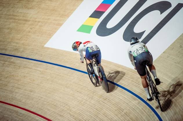 241017 Mina Sato of Japan and Clara Schneider of Germany competes in Women s Sprint during day 2 of the 2024 UCI Tissot Track cycling, Rad, Radsport, Bahnrad, Bahn World Championships on October 17, 2024 in Ballerup. Photo: Christian Örnberg BILDBYRAN COP 166 CO0480 cykling cycling sykling landslaget national team, Nationalteam 2 bbeng grappa33 Copyright: CHRISTIANxÖRNBERG BB241017CO011