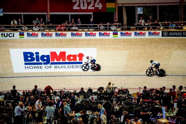 241017 Mina Sato of Japan and Clara Schneider of Germany competes in Women s Sprint during day 2 of the 2024 UCI Tissot Track cycling, Rad, Radsport, Bahnrad, Bahn World Championships on October 17, 2024 in Ballerup. Photo: Christian Örnberg BILDBYRAN COP 166 CO0480 cykling cycling sykling landslaget national team, Nationalteam 2 bbeng grappa33 Copyright: CHRISTIANxÖRNBERG BB241017CO032