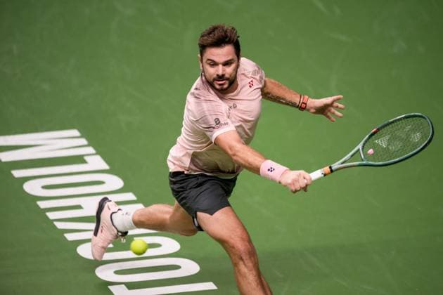 241017 Stan Wawrinka of Switzerland competes in a men s singles tennis match during day 6 of the ATP, Tennis Herren 250 Nordic Open on October 17, 2024 in Stockholm. Photo: Jesper Zerman BILDBYRAN kod JZ JZ0581 tennis atp 250 nordic open day 6 bbeng Copyright: JESPERxZERMAN BB241017JZ011