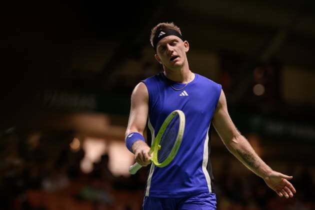241017 Alejandro Davidovich Fokina of Spain looks dejected as he competes in a men s singles tennis match during day 6 of the ATP, Tennis Herren 250 Nordic Open on October 17, 2024 in Stockholm. Photo: Jesper Zerman BILDBYRAN kod JZ JZ0581 tennis atp 250 nordic open day 6 bbeng depp Copyright: JESPERxZERMAN BB241017JZ018