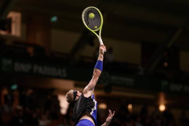 241017 Alejandro Davidovich Fokina of Spain competes in a men s singles tennis match during day 6 of the ATP, Tennis Herren 250 Nordic Open on October 17, 2024 in Stockholm. Photo: Jesper Zerman BILDBYRAN kod JZ JZ0581 tennis atp 250 nordic open day 6 bbeng Copyright: JESPERxZERMAN BB241017JZ019