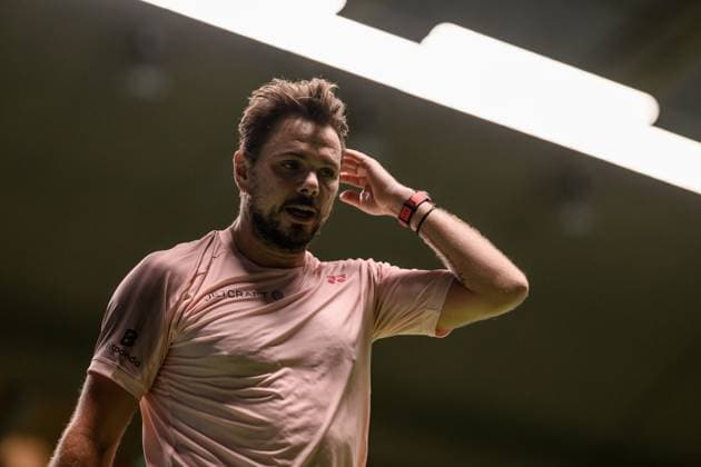 241017 Stan Wawrinka of Switzerland competes in a men s singles tennis match during day 6 of the ATP, Tennis Herren 250 Nordic Open on October 17, 2024 in Stockholm. Photo: Jesper Zerman BILDBYRAN kod JZ JZ0581 tennis atp 250 nordic open day 6 bbeng depp Copyright: JESPERxZERMAN BB241017JZ024