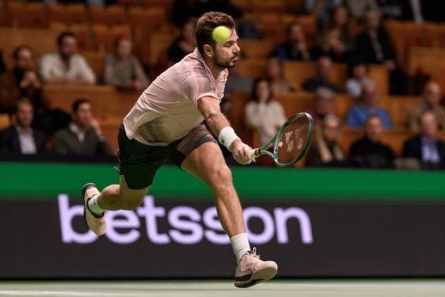 241017 Stan Wawrinka of Switzerland competes in a men s singles tennis match during day 6 of the ATP, Tennis Herren 250 Nordic Open on October 17, 2024 in Stockholm. Photo: Jesper Zerman BILDBYRAN kod JZ JZ0581 tennis atp 250 nordic open day 6 bbeng depp Copyright: JESPERxZERMAN BB241017JZ026