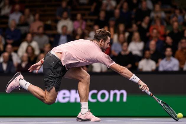 241017 Stan Wawrinka of Switzerland competes in a men s singles tennis match during day 6 of the ATP, Tennis Herren 250 Nordic Open on October 17, 2024 in Stockholm. Photo: Jesper Zerman BILDBYRAN kod JZ JZ0581 tennis atp 250 nordic open day 6 bbeng Copyright: JESPERxZERMAN BB241017JZ027
