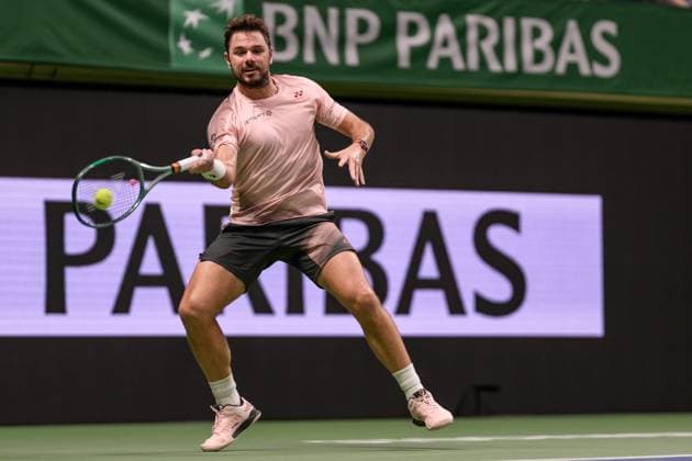 241017 Stan Wawrinka of Switzerland competes in a men s singles tennis match during day 6 of the ATP, Tennis Herren 250 Nordic Open on October 17, 2024 in Stockholm. Photo: Jesper Zerman BILDBYRAN kod JZ JZ0581 tennis atp 250 nordic open day 6 bbeng Copyright: JESPERxZERMAN BB241017JZ028