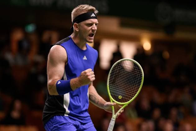 241017 Alejandro Davidovich Fokina of Spain celebrates as he competes in a men s singles tennis match during day 6 of the ATP, Tennis Herren 250 Nordic Open on October 17, 2024 in Stockholm. Photo: Jesper Zerman BILDBYRAN kod JZ JZ0581 tennis atp 250 nordic open day 6 bbeng jubel Copyright: JESPERxZERMAN BB241017JZ031