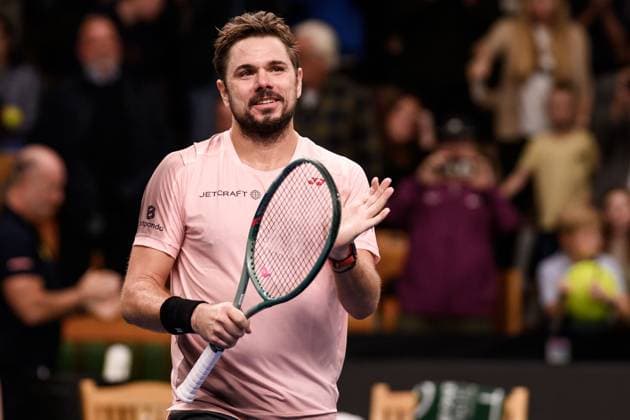 241017 Stan Wawrinka of Switzerland celebrates after a men s singles tennis match during day 6 of the ATP, Tennis Herren 250 Nordic Open on October 17, 2024 in Stockholm. Photo: Jesper Zerman BILDBYRAN kod JZ JZ0581 tennis atp 250 nordic open day 6 bbeng jubel Copyright: JESPERxZERMAN BB241017JZ032