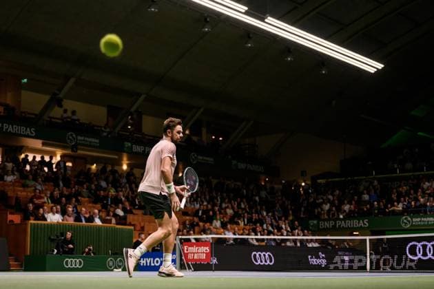 241017 Stan Wawrinka of Switzerland competes in a men s singles tennis match during day 6 of the ATP, Tennis Herren 250 Nordic Open on October 17, 2024 in Stockholm. Photo: Jesper Zerman BILDBYRAN kod JZ JZ0581 tennis atp 250 nordic open day 6 bbeng Copyright: JESPERxZERMAN BB241017JZ035