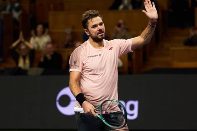 Stan Wawrinka of Switzerland salutes the audience after his win over Alejandro Davidovich Fokina of Spain of the second round match of the Stockholm Open at The Royal Tennis Hall on October17, 2024 in Stockholm, Sweden. (Photo by Camilla Stolen Imago) Stockholm Sweden Copyright: xCamillaxStolenx L2380018