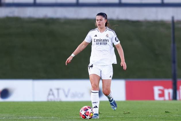 October 17, 2024, Valdebebas, Madrid, SPAIN: Maria Mendez of Real Madrid in action during the UEFA Womenâ€⠢s Champions League, Group B, football match played between Real Madrid and Celtic FC at Alfredo Di Stefano stadium on October 17, 2024, in Valdebebas, Madrid, Spain. Valdebebas SPAIN - ZUMAa181 20241017_zaa_a181_051 Copyright: xDennisxAgyemanx