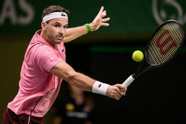 241017 Grigor Dimitrov of Bulgaria competes in a men s singles tennis match during day 6 of the ATP, Tennis Herren 250 Nordic Open on October 17, 2024 in Stockholm. Photo: Jesper Zerman BILDBYRAN kod JZ JZ0581 tennis atp 250 nordic open day 6 bbeng Copyright: JESPERxZERMAN BB241017JZ073