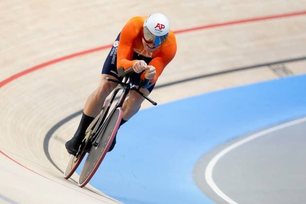 BALLERUP - Jeffrey Hoogland during qualifying for the 1 km time trial on the third day of the World Track cycling, Rad, Radsport, Bahnrad, Bahn Championships at the Ballerup Super Arena. ANP IRIS VAN DEN BROEK xVIxANPxSportx xxANPxIVx 511148840 originalFilename: 511148840.jpg