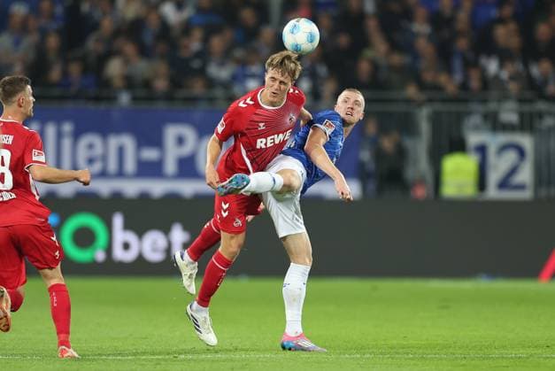 Sport Bilder des Tages 18.10.2024, xdcx, Fussball 2. Bundesliga, SV Darmstadt 98 - 1. FC Köln, emonline, emspor, despor, v.l., Timo Hübers (1. FC Köln), Isac Lidberg (SV Darmstadt 98) DFL DFB REGULATIONS PROHIBIT ANY USE OF PHOTOGRAPHS AS IMAGE SEQUENCES AND OR QUASI-VIDEO.