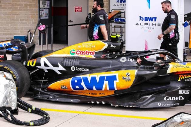 Alpine F1 Team A524, mechanical detail floor body during the Formula 1 Pirelli United States Grand Prix 2024, 19th round of the 2024 Formula One World Championship, WM, Weltmeisterschaft from October 18 to 20, 2024 on the Circuit of the Americas, in Austin, United States of America - F1 - US GRAND PRIX 2024 DPPI Panoramic  241018_R19_USA_DP_EA013617