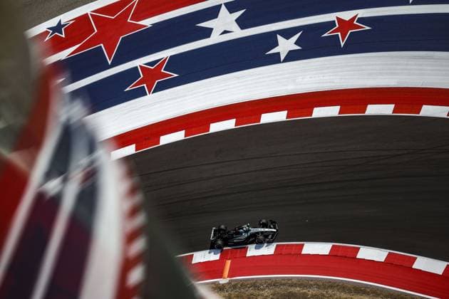 63 RUSSELL George (gbr), Mercedes AMG F1 Team W15, action during the Formula 1 Pirelli United States Grand Prix 2024, 19th round of the 2024 Formula One World Championship, WM, Weltmeisterschaft from October 18 to 20, 2024 on the Circuit of the Americas, in Austin, United States of America - F1 - US GRAND PRIX 2024 DPPI Panoramic  241018_R19_USA_DP_XB3_3827