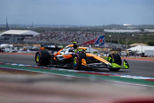 Lando Norris (McLaren Formula 1 Team, Großbritannien, 04) im McLaren MCL38, USA, Formel 1 Weltmeisterschaft, Pirelli Grand Prix der Vereinigten Staaten von Amerika, Circuit of the Americas Austin, Freies Training, 18.10.2024 USA, Formel 1 Weltmeisterschaft, Pirelli Grand Prix der Vereinigten Staaten von Amerika, Circuit of the Americas Austin, Freies Training, 18.10.2024 Austin Copyright: xEibner-Pressefoto Memmlerx EP_MMR