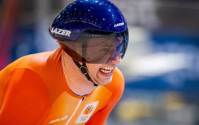 BALLERUP - Harrie Lavreysen during qualifying for the 1 km time trial on the third day of the World Track cycling, Rad, Radsport, Bahnrad, Bahn Championships at the Ballerup Super Arena. ANP IRIS VAN DEN BROEK xVIxANPxSportx xxANPxIVx 511175681 originalFilename: 511175681.jpg