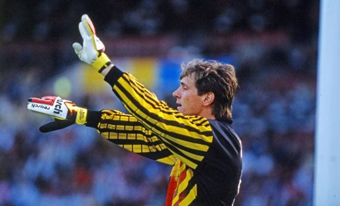 18.06.92 Niederlande - Deutschland Schweden, Göteborg, 17.06.1992, Fussball, EM 1992 in Schweden, Niederlande - Deutschland (3:1): Bodo Illgner (Deutschland). *** 18 06 92 Netherlands Germany Sweden, Gothenburg, 17 06 1992, Football, European Championship 1992 in Sweden, Netherlands Germany 3 1 Bodo Illgner Germany